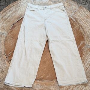 LEVI STRAUSS Signature Heritage High Rise Loose Crop Vanilla Denim Jeans 32